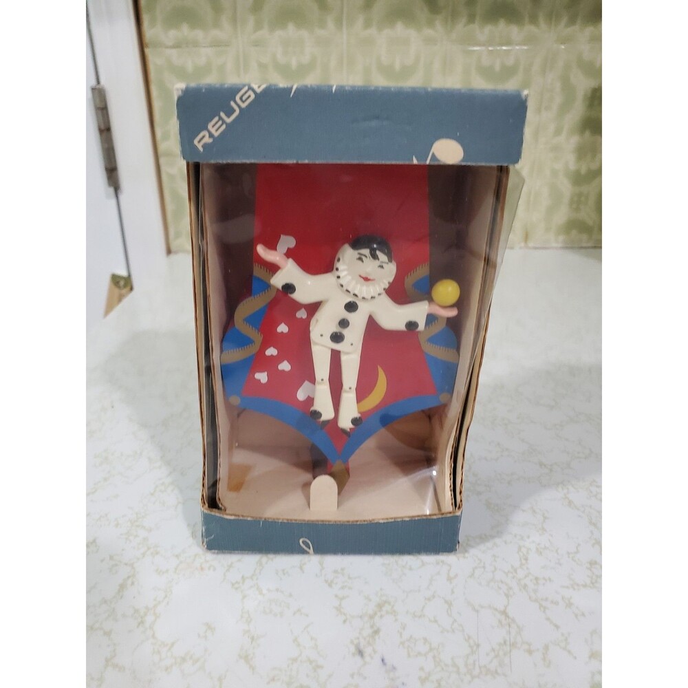 Vintage Reuge Music Made in Switzerland "Dancing Juggling Pierrot Clown"